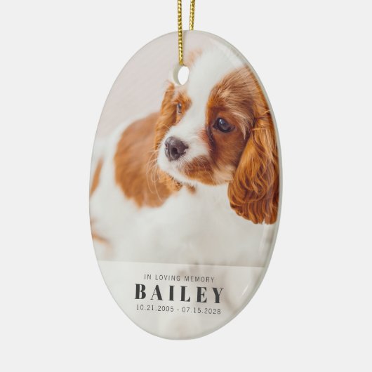 愛する記憶の中でペットの記念モダンのカスタム写真 セラミックオーナメント (左)