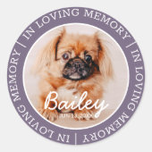 愛する記憶の中でペットの記念モダンのカスタム写真 ラウンドシール (正面)