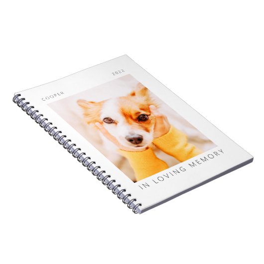 愛する記憶の中でペットの記念モダンのシンプル写真 ノートブック (右側)