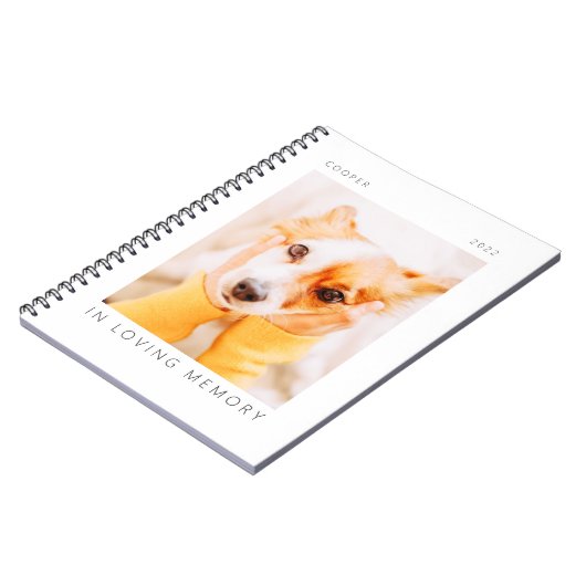 愛する記憶の中でペットの記念モダンのシンプル写真 ノートブック (左側)