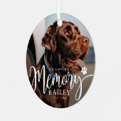 愛する記憶の中でペットの記念モダンのシンプル写真 メタルオーナメント (正面左)