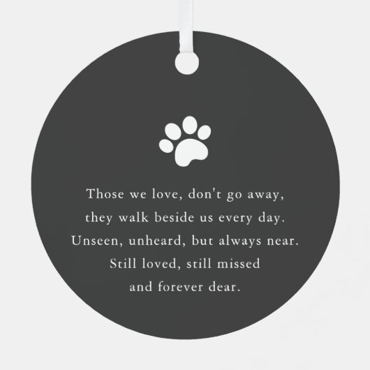 愛する記憶の中でペットの記念モダンのシンプル写真 メタルオーナメント (裏面)