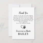 愛する記憶の中でペットの記念モダン写真 サンキューカード (裏面)