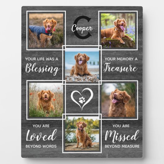 愛する記憶の中でペットパーソナライズされたの写真記念 フォトプラーク (正面)