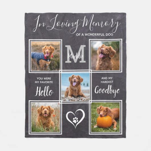 愛する記憶の中でペットパーソナライズされたの写真記念 フリースブランケット (正面)