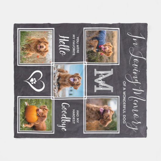 愛する記憶の中でペットパーソナライズされたの写真記念 フリースブランケット (正面(横))