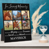 愛する記憶の中でペットパーソナライズされたの記念馬 フォトプラーク (側面)