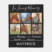 愛する記憶の中でペットパーソナライズされたの記念馬 フリースブランケット (正面)