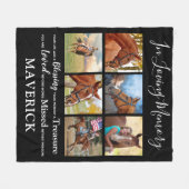 愛する記憶の中でペットパーソナライズされたの記念馬 フリースブランケット (正面(横))