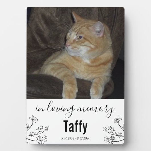 愛する記憶の中でペット記念一枚の写真 フォトプラーク (正面)