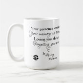 愛する記憶の中でペット記念写真コーヒーマグ コーヒーマグカップ (左)