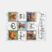 愛する記憶の中でペット記念写真ユニークコラージュ フリースブランケット (正面(横))