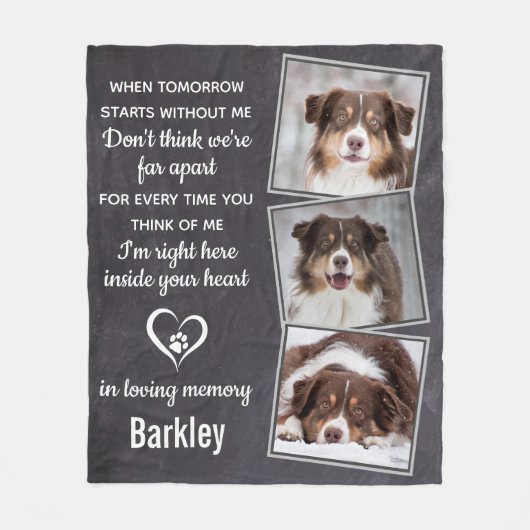 愛する記憶の中でペット記念写真集 フリースブランケット (正面)