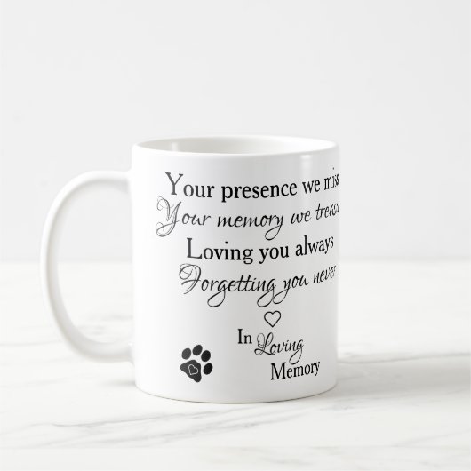 愛する記憶の中でペット記念写真 コーヒーマグカップ (左)