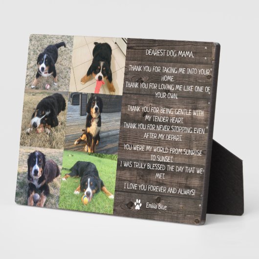 愛する記憶の中でペット記念引用文写真コラージュ フォトプラーク (側面)