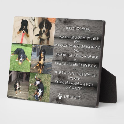 愛する記憶の中でペット記念引用文写真コラージュ フォトプラーク (側面)