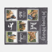 愛する記憶の中でペット馬の記念写真コラージュ フリースブランケット (正面(横))