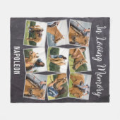 愛する記憶の中でペット馬の記念写真コラージュ フリースブランケット (正面(横))