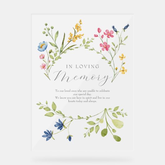 愛する記憶の中でボホ結婚の追悼碑 アクリルサイン (正面)