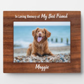 愛する記憶の中でマンズ最高のの友達ペット犬の記念碑 フォトプラーク (正面)