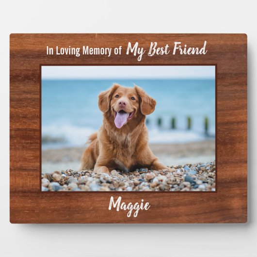 愛する記憶の中でマンズ最高のの友達ペット犬の記念碑 フォトプラーク (正面)