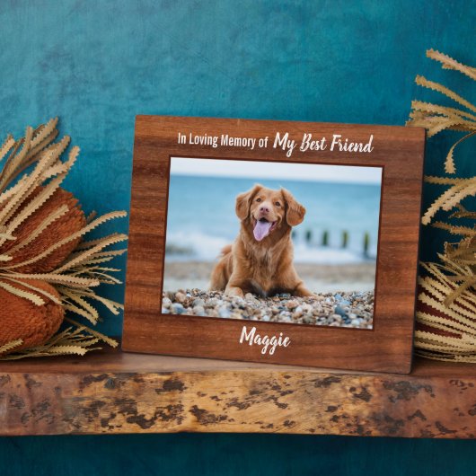愛する記憶の中でマンズ最高のの友達ペット犬の記念碑 フォトプラーク (側面)