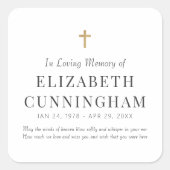 愛する記憶の中でメモリアルモダンシンプルクロス スクエアシール (正面)