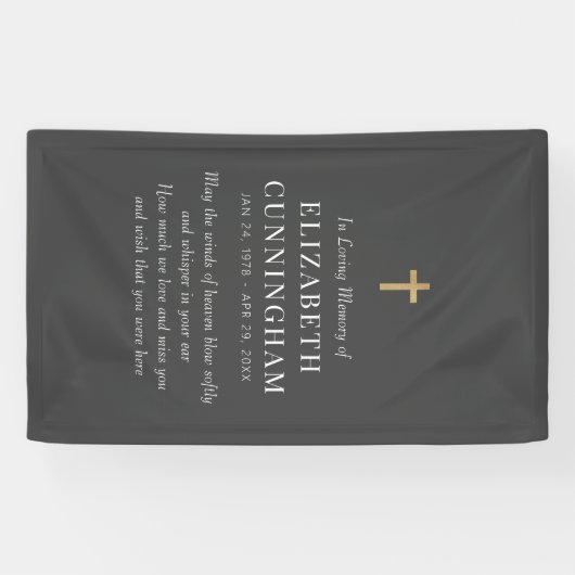 愛する記憶の中でメモリアルモダンシンプルクロス 横断幕 (横)