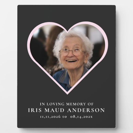 愛する記憶の中でモダンかわいいハート写真 フォトプラーク (正面)