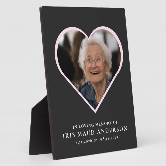 愛する記憶の中でモダンかわいいハート写真 フォトプラーク (側面)