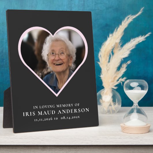 愛する記憶の中でモダンかわいいハート写真 フォトプラーク (側面)