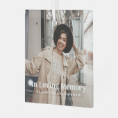 愛する記憶の中でモダンのカスタム写真記念 ガラスオーナメント (正面左)