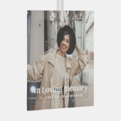 愛する記憶の中でモダンのカスタム写真記念 ガラスオーナメント (正面右)