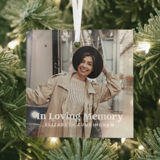 愛する記憶の中でモダンのカスタム写真記念 ガラスオーナメント (インサイチュ)