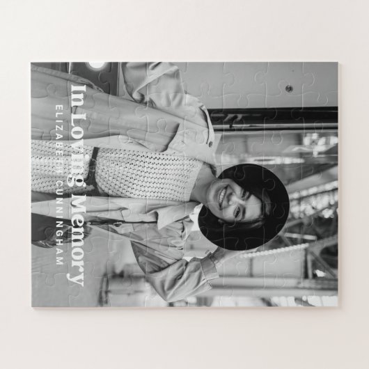 愛する記憶の中でモダンのカスタム写真記念 ジグソーパズル (横)