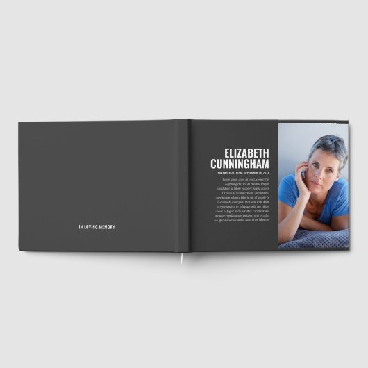 愛する記憶の中でモダンのシンプル写真記念 ゲストブック (全面)