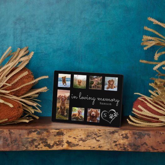 愛する記憶の中でモノグラム犬のメモリアル フォトプラーク (側面)