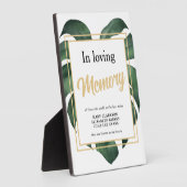 愛する記憶の中でリーフ結婚のサインTabletopプラーク フォトプラーク (側面)