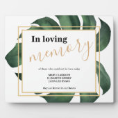 愛する記憶の中でリーフ結婚のサインTabletopプラーク フォトプラーク (正面)