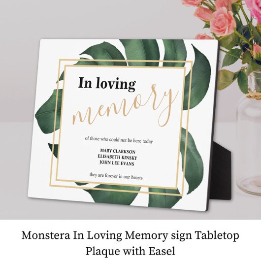 愛する記憶の中でリーフ結婚のサインTabletopプラーク フォトプラーク