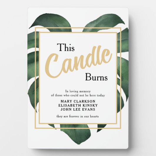 愛する記憶の中でリーフ結婚のサインTabletopプラーク フォトプラーク (正面)