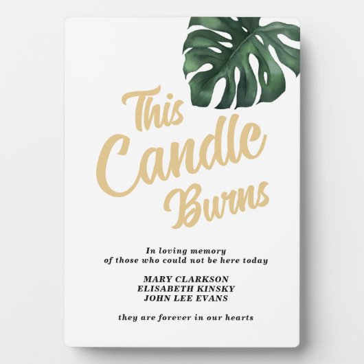 愛する記憶の中でリーフ結婚のサインTabletopプラーク フォトプラーク (正面)