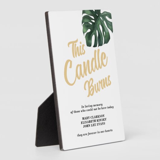 愛する記憶の中でリーフ結婚のサインTabletopプラーク フォトプラーク (側面)