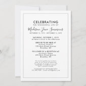 愛する記憶の中で人生のお祝いの写真 招待状 (裏面)