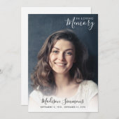 愛する記憶の中で人生のお祝いの写真 招待状 (正面/裏面)