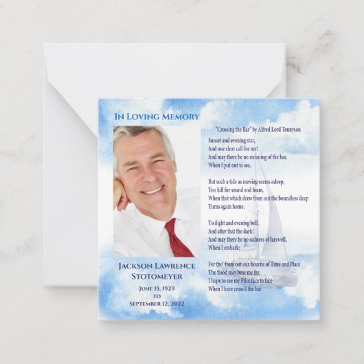 愛する記憶の中で人生の祝福ありがとう ノートカード (正面)