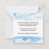 愛する記憶の中で人生の祝福ありがとう ノートカード (裏面)