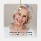 愛する記憶の中で写真おばあちゃんメモリアル セラミックオーナメント (裏面)