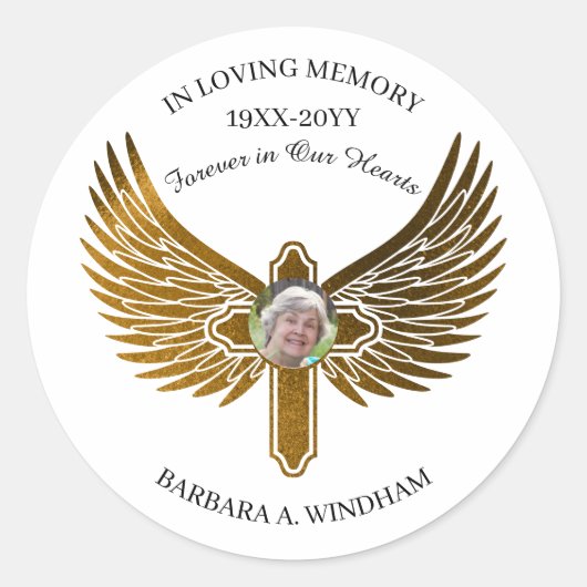 愛する記憶の中で写真のキープサクと翼 ラウンドシール (正面)