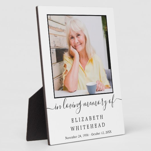 愛する記憶の中で写真のシンプル記念碑 フォトプラーク (側面)